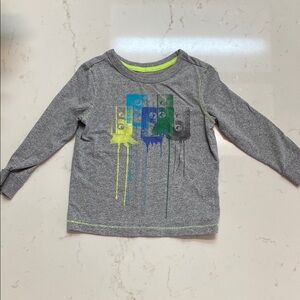 Kids Grey Graphic Long Sleeve Shirt